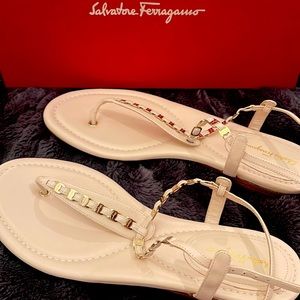 Brand new never worn Ferragamo sandals, size 9.5